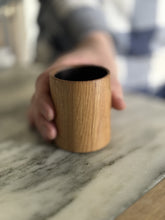 Load image into Gallery viewer, Personalized Charred Wood Whiskey Tumbler | Wood Whiskey Glass | Wood Whiskey Cup | Whiskey Enhancing