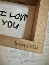 Load image into Gallery viewer, Kids Handwriting Framed Art, Wood 3D Family Handwriting, I Love You Handwriting, Christmas 2023