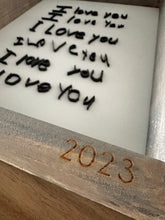 Load image into Gallery viewer, Kids Handwriting Framed Art, Wood 3D Family Handwriting, I Love You Handwriting, Christmas 2023