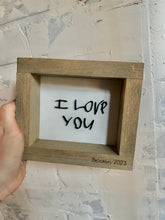 Load image into Gallery viewer, Kids Handwriting Framed Art, Wood 3D Family Handwriting, I Love You Handwriting, Christmas 2023