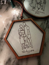 Load image into Gallery viewer, Line Art, Family line drawing ornament, Christmas 2023