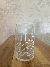 Load image into Gallery viewer, Beer Can Glass, State Zip Code Beer Can Glass, Iced Coffee Glass, Iced Coffee Cup, Personalized cup, Custom Glass, Birthday Gift