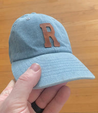 Load image into Gallery viewer, Custom toddler hat, custom infant baby hat, initial hat, kids birthday gift, leather patch hat, toddler gift, kid baseball hat, kid initial, Easter basket filler
