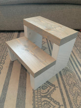 Load image into Gallery viewer, Toddler Stepping Stool | Farmhouse Design | Rustic Stepping Stool | Wooden Step Stool | Step Stool | Toddler Step Stool