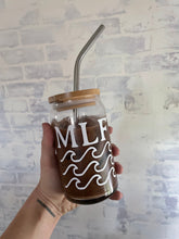 Load image into Gallery viewer, Beer Can Glass, State Zip Code Beer Can Glass, Iced Coffee Glass, Iced Coffee Cup, Personalized cup, Custom Glass, Birthday Gift