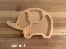 Load image into Gallery viewer, Wooden Toddler Animal Plates | Wood Kid Animal Plates | Bunny | Duck | Elephant | Fox | Owl