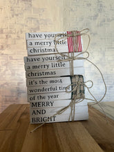 Load image into Gallery viewer, Stamped Book Stack | Personalized Book Stack | Mini Faux BookStack | Wood Book Stack