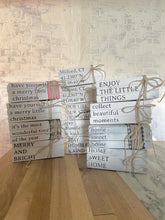 Load image into Gallery viewer, Stamped Book Stack | Personalized Book Stack | Mini Faux BookStack | Wood Book Stack