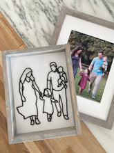 Load image into Gallery viewer, Line Art Family Portrait, Wood 3D Family Photo, mom birthday gift, mother’s father’s day gift, anniversary gift, wedding photo gift, Christmas Gift