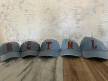 Load image into Gallery viewer, Custom toddler hat, custom infant baby hat, initial hat, kids birthday gift, leather patch hat, toddler gift, kid baseball hat, kid initial, Easter basket filler