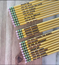 Load image into Gallery viewer, Positive affirmation and Personalized pencil, personalized pencil, engraved pencils, custom pencils, back to school gift, teen kids birthday gift