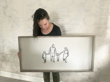 Load image into Gallery viewer, Line Art Family Portrait, Wood 3D Family Photo, mom birthday gift, mother’s father’s day gift, anniversary gift, wedding photo gift, Christmas Gift