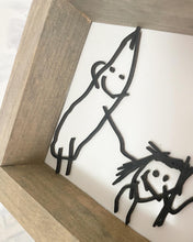 Load image into Gallery viewer, Line Art Kids Artwork, Wood 3D Family Photo, mom birthday gift, mother’s father’s day gift, anniversary gift, wedding photo gift, Christmas 2023
