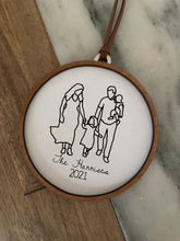 Load image into Gallery viewer, Line Art, Family line drawing ornament, Christmas 2023