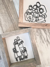 Load image into Gallery viewer, Line Art Family Portrait, Wood 3D Family Photo, mom birthday gift, mother’s father’s day gift, anniversary gift, wedding photo gift, Christmas Gift
