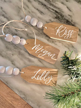 Load image into Gallery viewer, Personalized Christmas Stocking Tags, Wood Stocking Tags, Gift Tags, Stocking Name Tags, Wood Gift Tags, Wooden Name Tags