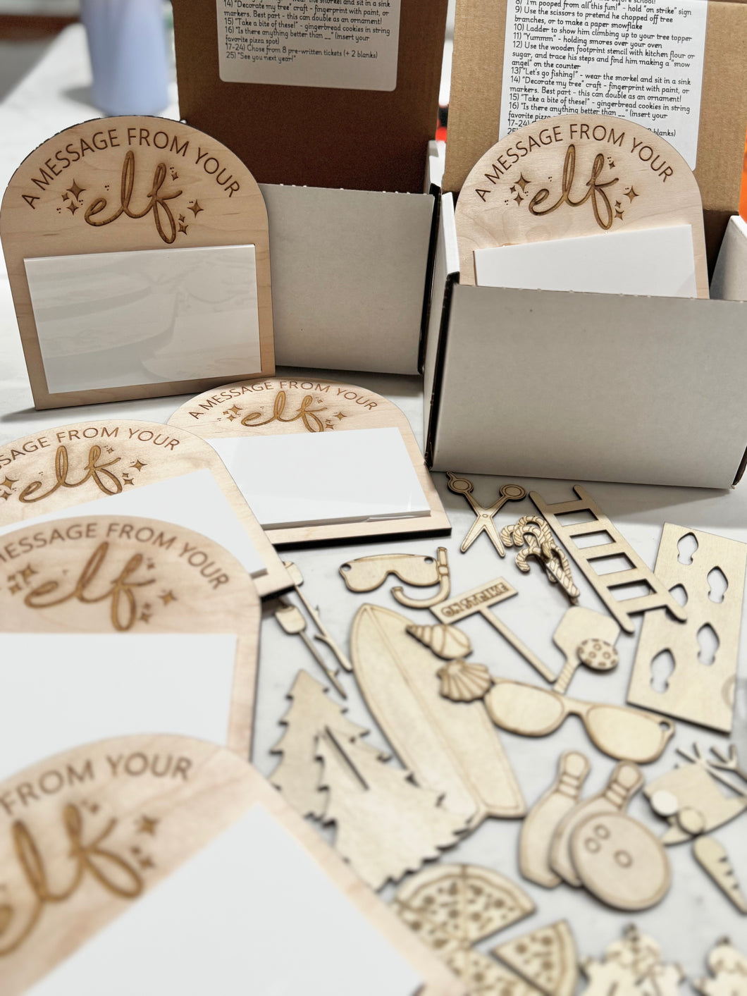 Elf on the Shelf Kit 2025, Wood Elf Props, 25 Days of Elf Mischief, Christmas Countdown