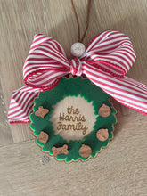 Load image into Gallery viewer, Family Christmas Ornament 2024, Christmas Wreath personalized ornament
