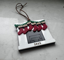 Load image into Gallery viewer, Family Christmas Ornament 2025, Christmas fireplace mantle personalized ornament
