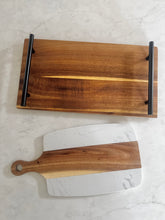 Load image into Gallery viewer, Wooden Engraved Charcuterie Serving board with Handles
