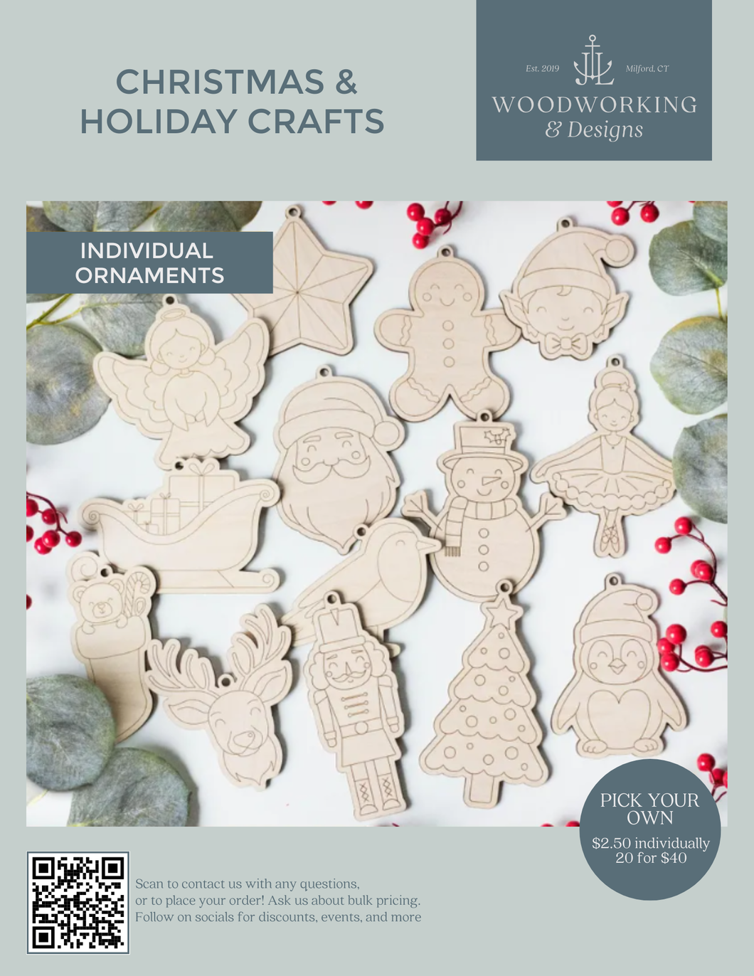 Christmas Wood Coloring Painting Party Craft, DIY Party Favors,