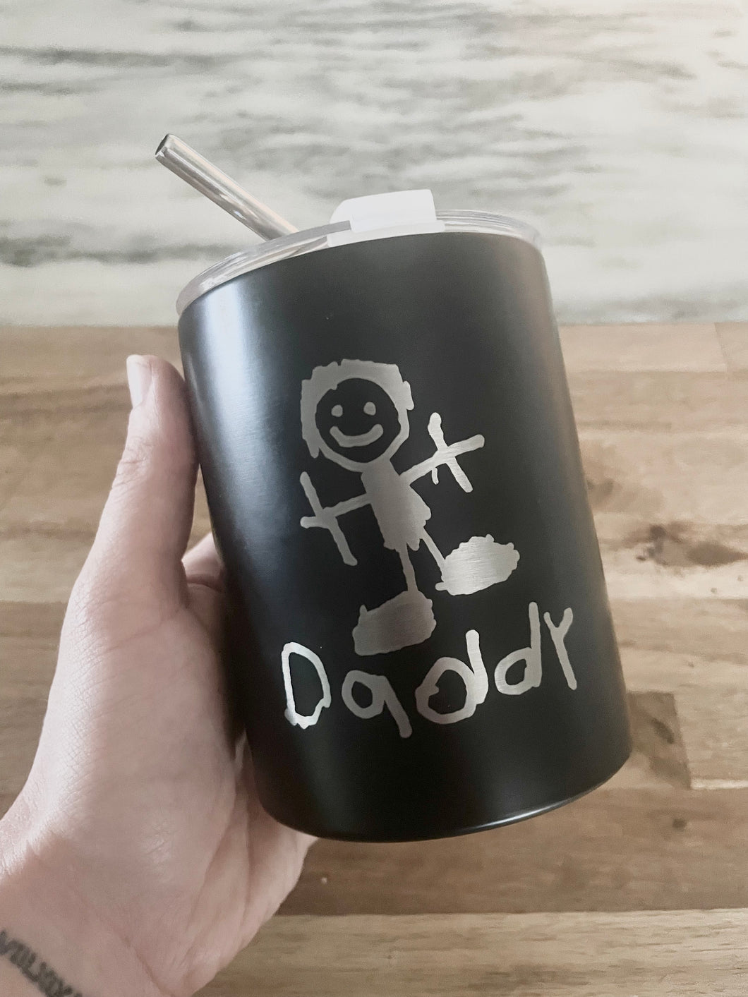 Handwriting and Drawing Engraved Cups