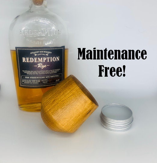 Maintenance FREE | Personalized Rocking Whiskey Tumbler | White Oak Whiskey Tumbler | Wood Whiskey Tumbler | Wood Whiskey Cup