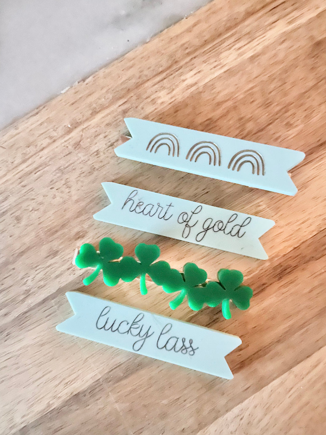 St. Patrick’s Day Acrylic Shamrock Hair Clip Pack