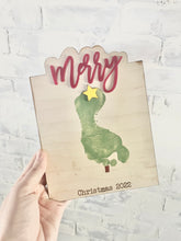 Load image into Gallery viewer, Christmas Footprint Craft, Christmas Holiday Keepsake Gift
